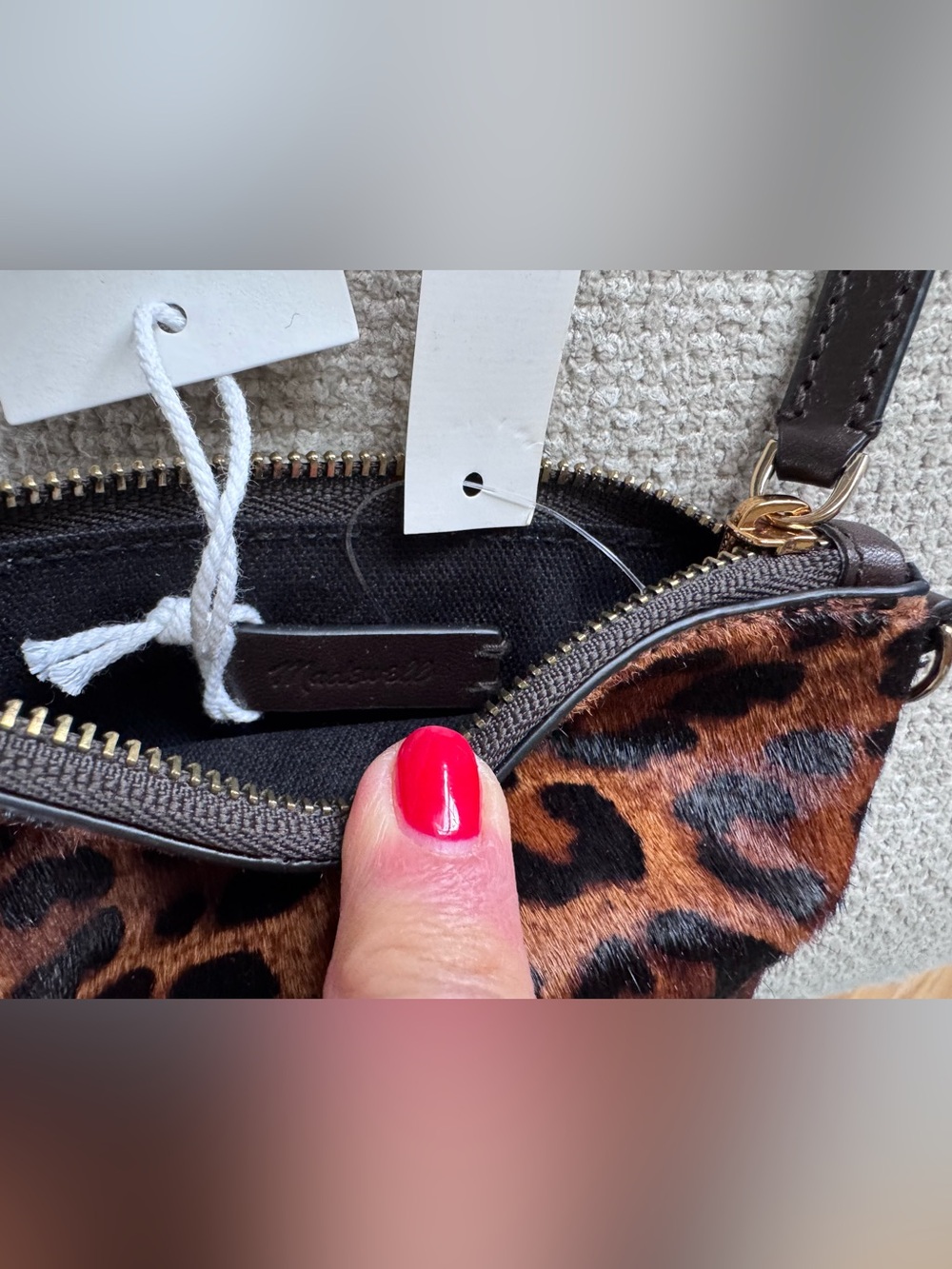 Madewell Leopard Haircalf Clip Strap Pouch - NWT - Picture 4 of 5